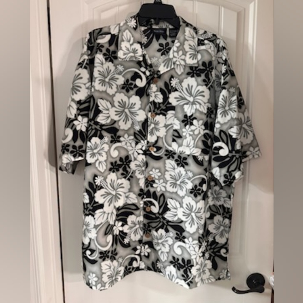 Anchor Blue, Mens Hawaiian Shirt, Size XL